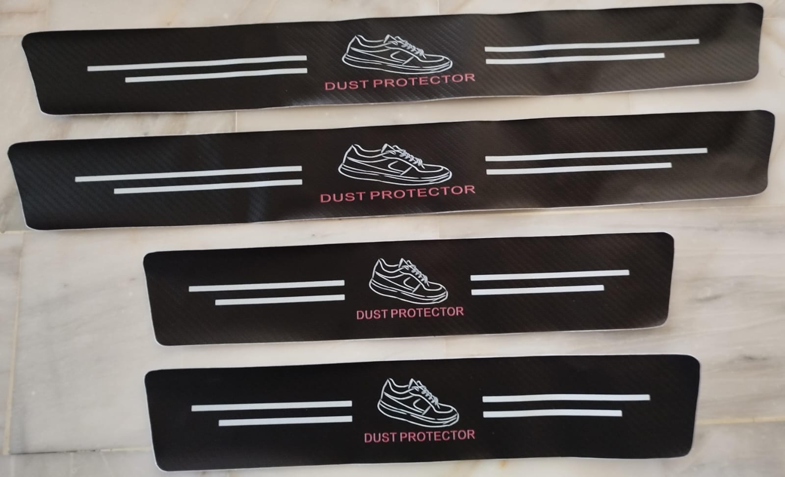 Set Of 4 Carbon Fiber Car Door Sill Protector Stickers 2 Pcs 23.5 Inches 2 Pcs 15.5 Inches Scratch Resistant | Random Design - Image 4