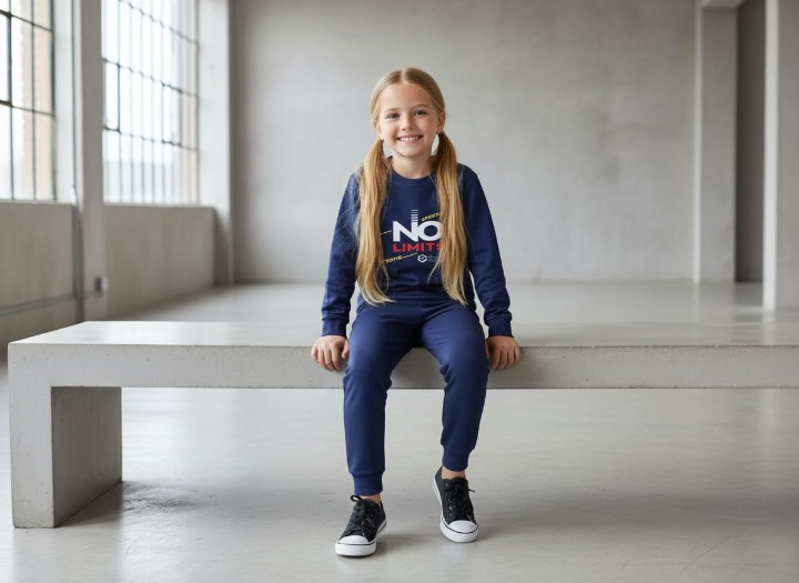 Kids Navey Blue no limit Printed Stylish Kids' Tracksuit Set | FOR BABY AND KIDS - Image 3