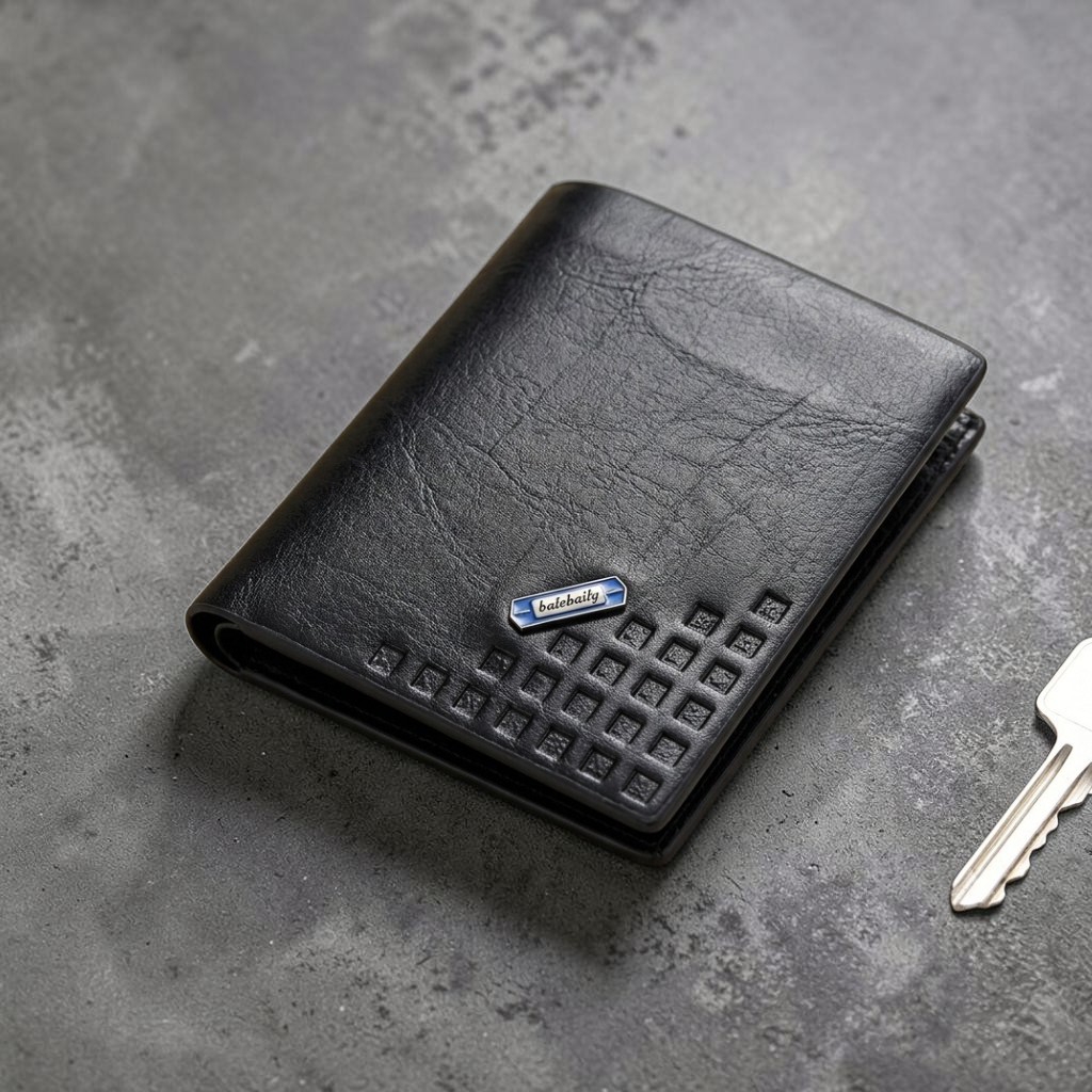 Balebaily Square Pattern Bifold Wallet | Compact PU Wallet for Men & Women - Image 5