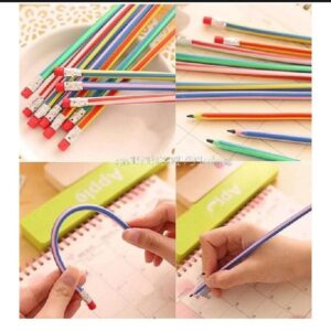 Bendy Flexible Soft Pencil With Eraser For Kids (Pack of 10)