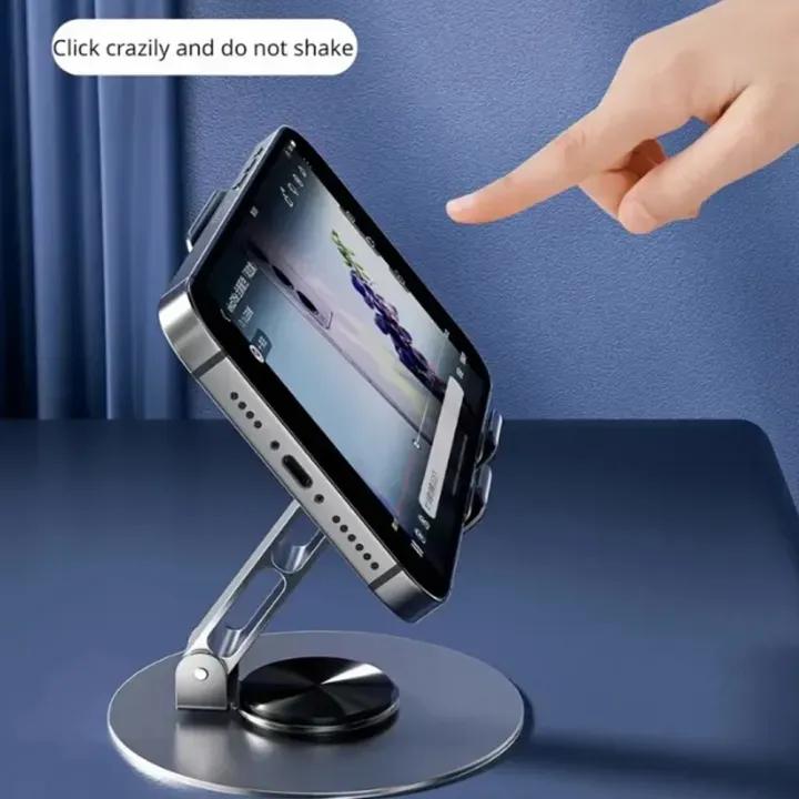 Metal Body Adjustable Phone Holder โ Foldable Desktop Stand for Mobile Phones - Image 4