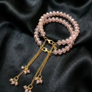 2 Pcs Modern Design Gold Plated Crystal Chain Bracelet