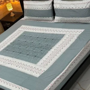 3 Pcs Cotton Sotton Patchwork Double Bedsheet