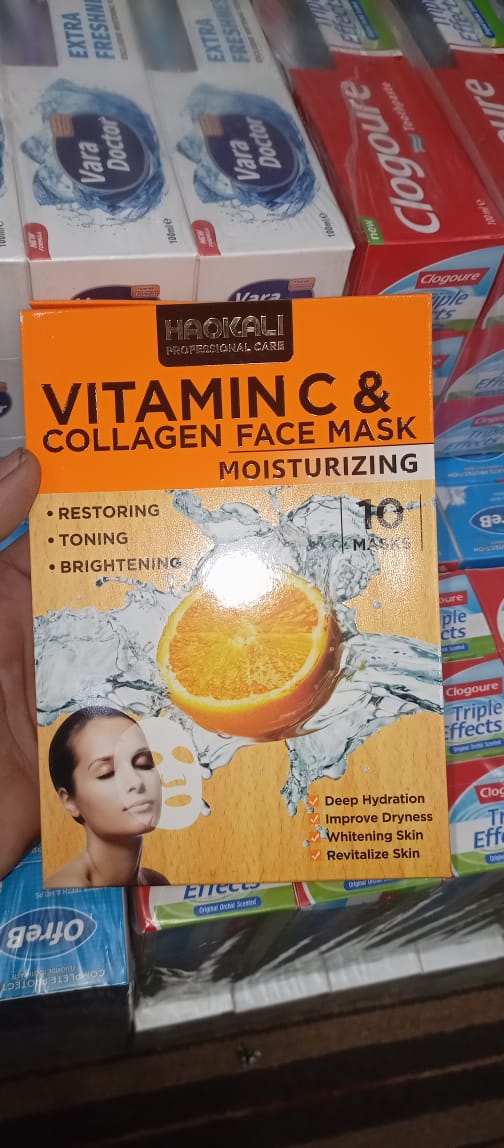 HAQKALI Professional Care Vitamin C & Collagen Moisturizing Face Mask - Restoring, Toning, and Brightening (pack of 10) - Image 5