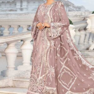 Zarmeen Emaan Article 1776 Luxury Embroidered Shirt Front Back Sleeves Neckline Daman Patch Premium Viscose Trouser Pure Bamber Chiffon Dupatta