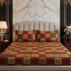 3D Crystal Cotton 3-piece Bedsheet Set AY0010031