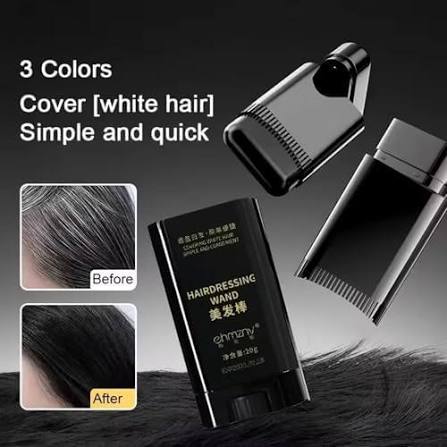 Ehmznv Hair Color Wand | Hairdressing Dye Hairdressing Wand Instant Root Touch-Up โ Natural Hair Color Stick for Hair Coverage - Black & Brown (20g) - Image 3