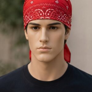 Cotton Bandana Featuring A Classic White Paisley And Floral Pattern - Apparel Accessory For Fashion Styling And Daily Wardrobe Routine