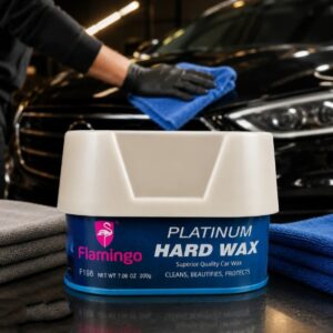 Flamingo Platinum Hard Wax Car Polish 200G – High Gloss Carnauba Paste Wax with Hydrophobic Protection for All Vehicle Paint Colors