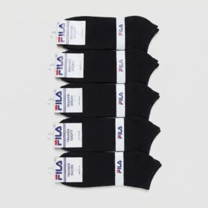 Fila Cotton Trainer Ankle Socks - Apparel Product Designed For Footwear Wear And Daily Comfort Routine - Pack of 10 Pairs (Black, Size 9-13)