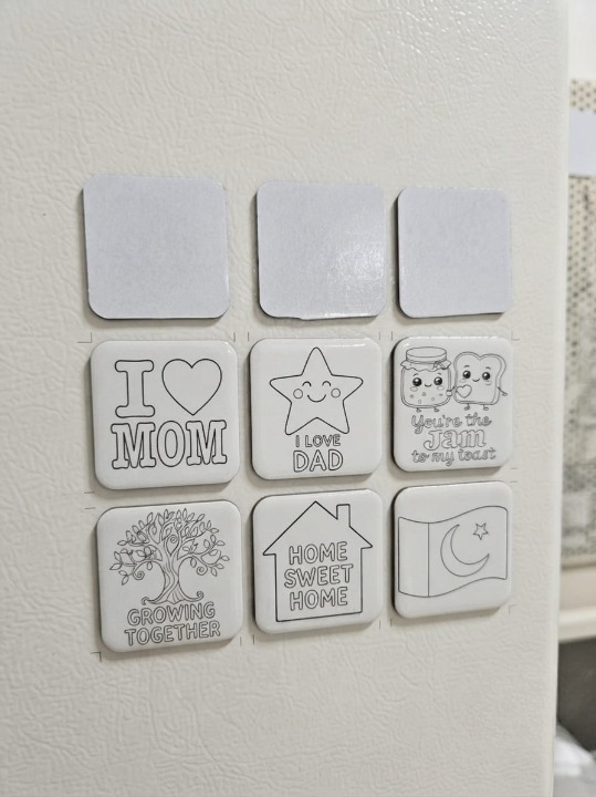 DIY Fridge Magnet Paint Kit โ 6 Magnets & 6 Paint Sheets Creative Art Set - Image 3