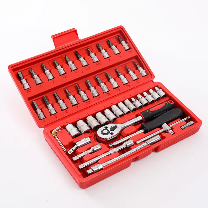 46-Piece Socket Wrench Set โ Complete Ratchet & Bit Tool Kit - Image 2