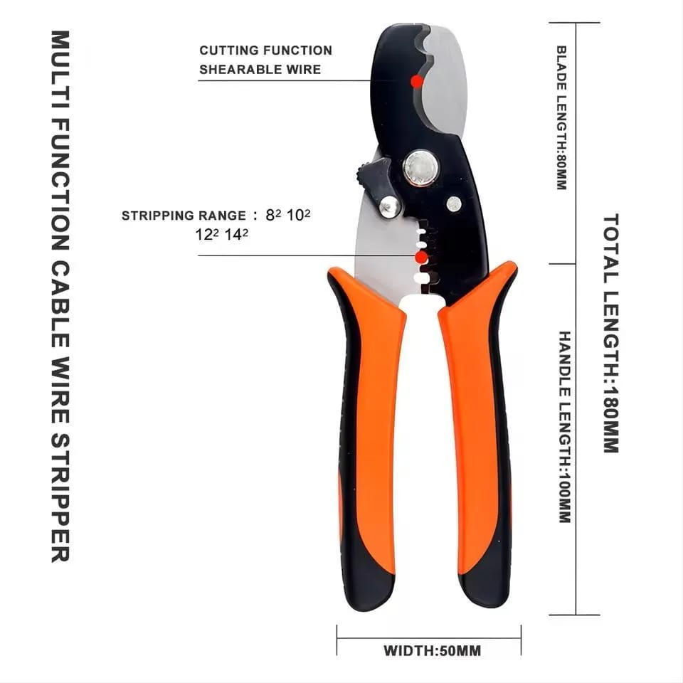 Stainless Steel Wire Cutter Cable Stripper Plier With Multicolor Handle For Household Use (Random Color) - Image 2