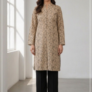 Unstitched Black Allover Block Printed 2-Pcs Katan Silk Suit for Women – Premium Soft Fabric Shirt & Trouser Dress Material