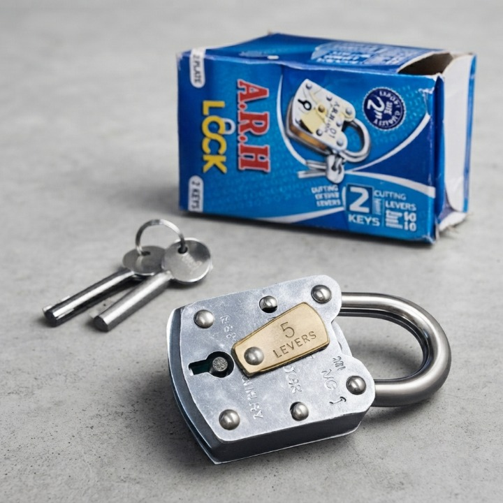 ARH 50mm Iron Padlock With 2 Keys 5 Lever Heavy Duty Security Lock - Tool Product Designed For Security And Daily Protection Routine - Image 3