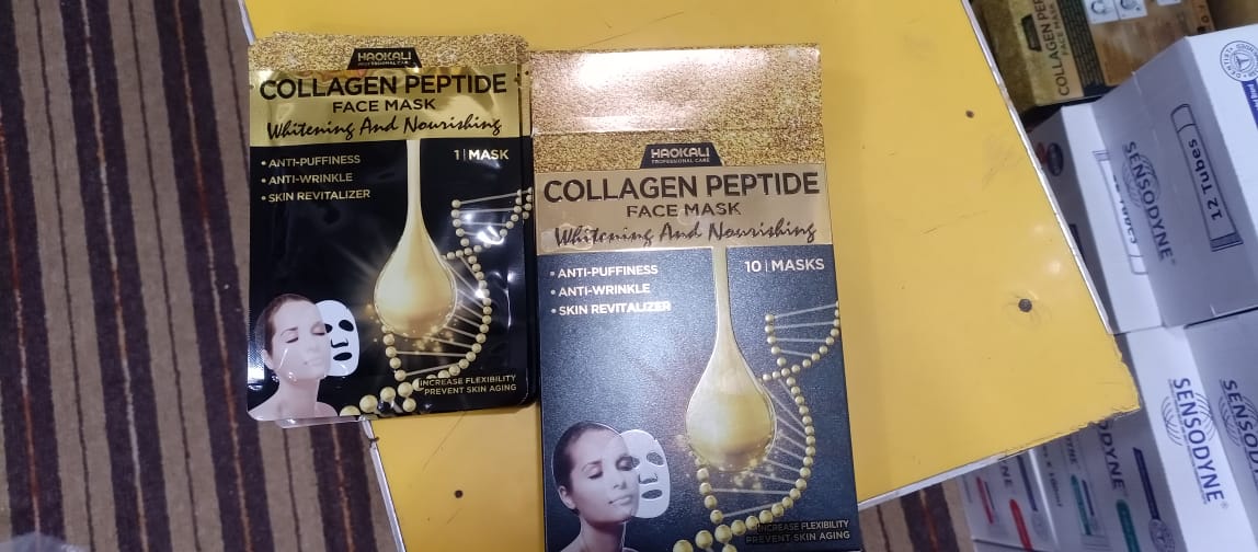 HAOKALI Professional Care Collagen Peptide Face Mask (10-Pack) - Anti-Puffiness, Anti-Wrinkle, Whitening & Nourishing Skin Revitalizer - Image 4