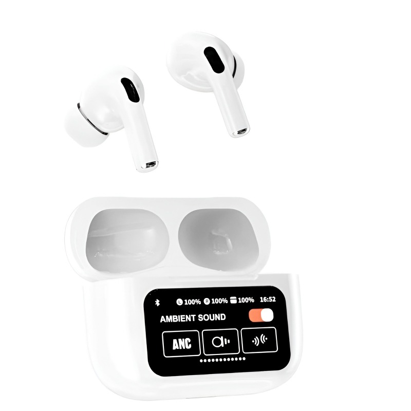 A9 Pro 2 Wireless Earbuds โ Bluetooth with ANC+ENC, 4 Pcs Ear Tips, White - Image 3