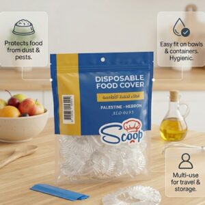 Scoop Disposable 100 Food Cover โ Elastic Stretchable Bowl & Plate Covers โ Universal Fit Plastic Covers for Kitchen Food Preservation