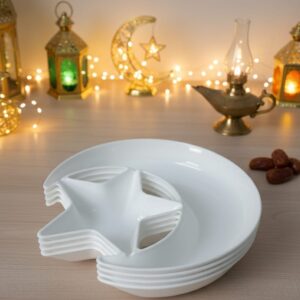 1 PCs Moon Star Serving Plate – Decorative Dessert & Snack Plate, Stylish Star & Moon Design Dish (Plastic)