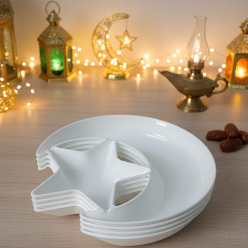 1 PCs Moon Star Serving Plate โ Decorative Dessert & Snack Plate, Stylish Star & Moon Design Dish (Plastic)