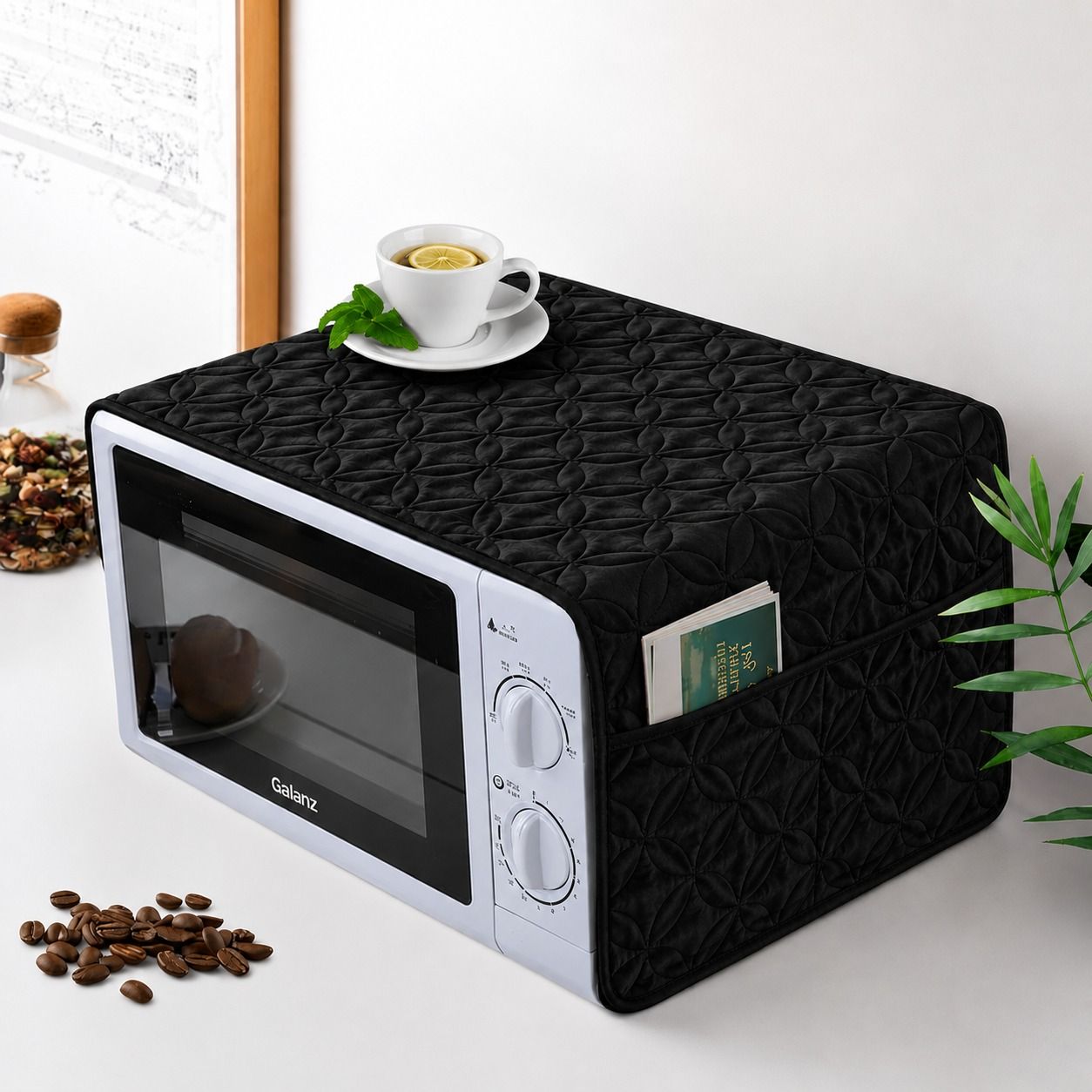 Ultrasonic Quilted Microwave & Oven Top Dust Cover โ Protective Kitchen Appliance Cover - Image 6