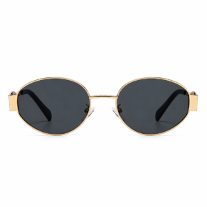 Gold Oval Metal Frame Sunglasses | Retro Fashion Women's Eyewear