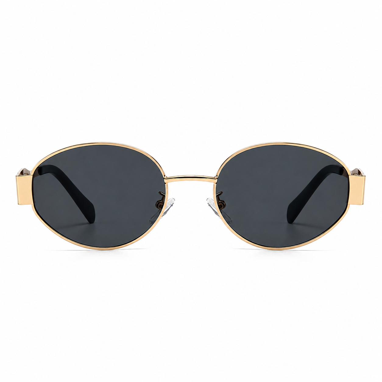 Gold Oval Metal Frame Sunglasses | Retro Fashion Women's Eyewear