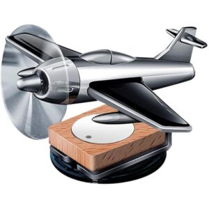Solar Aeroplane Car Perfume Diffuser โ Silver Aircraft Air Freshener for Car Dashboard