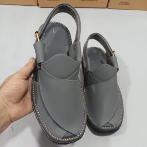 Peshawari Chappal Naram Qadam Pro Grey Color Traditional Casual Wear For Men