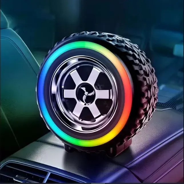 RGB Tyre Shape Wireless Bluetooth Speaker With LED Light - Image 2
