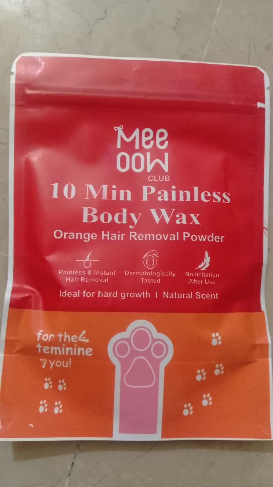 Meeoow Club 10 Min Painless Body Wax Orange Hair Removal Powder for Women - Image 7