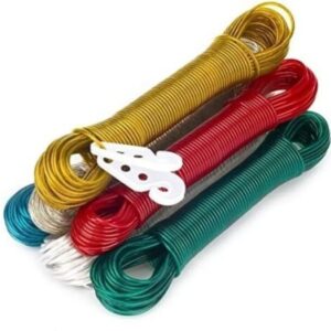 20M PVC Coated Metal Laundry Rope with Tensioner โ Strong Outdoor Clothesline Wire (Random Color)