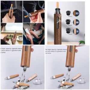 Premium Handheld Ashless Cigarette Holder โ Portable Wooden Anti-Ash Car & Desktop Smoking Sleeve Protective Cover