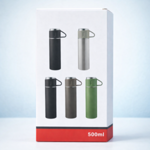 Gradient Insulated Sports Water Bottle โ Leak-Proof Flask with Motivational Time Markings - 500ml (Random Color)