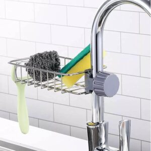 Stainless Steel Sink Faucet Organizer - Kitchen Accessory Designed For Storage Organization And Daily Sink Routine