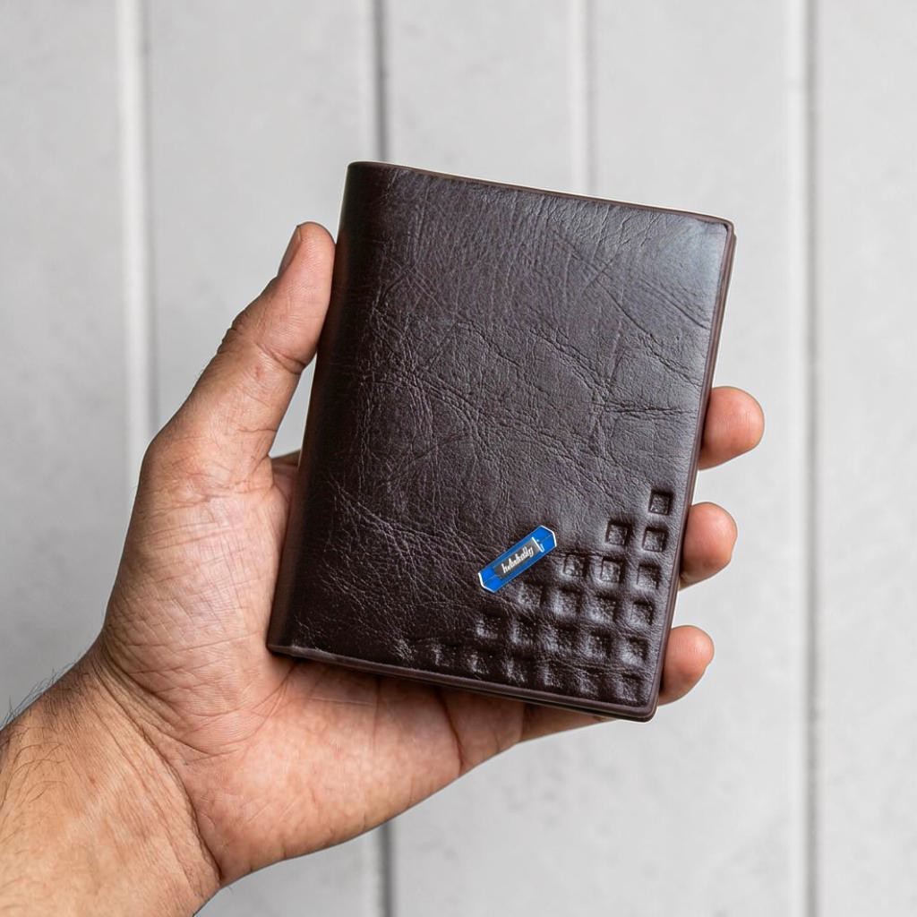 Balebaily Square Pattern Bifold Wallet | Compact PU Wallet for Men & Women - Image 2