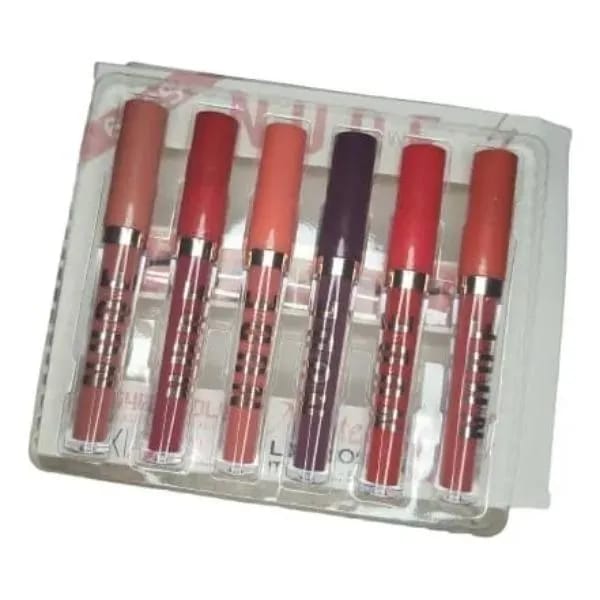 6 Pcs Nude & Red Matte Lip Gloss Set | High Pigmented Long Lasting Liquid Lipstick Collection - Image 4