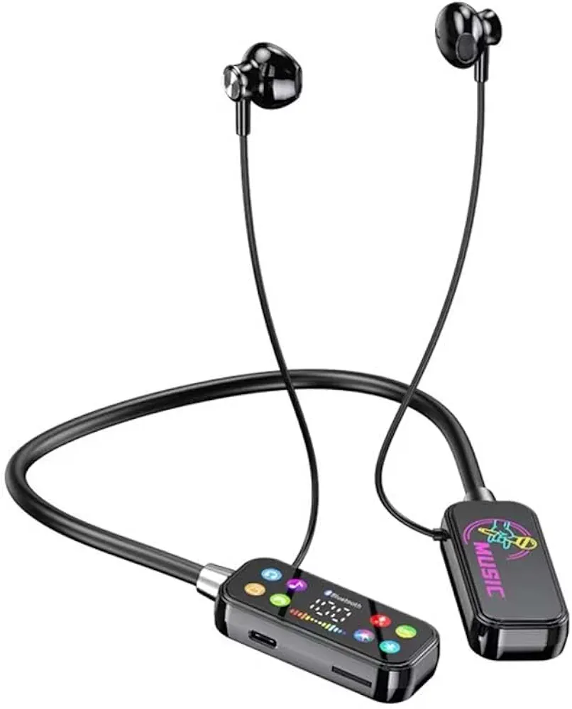 Mf Model YG17 Wireless Neckband Earphones With LED Display