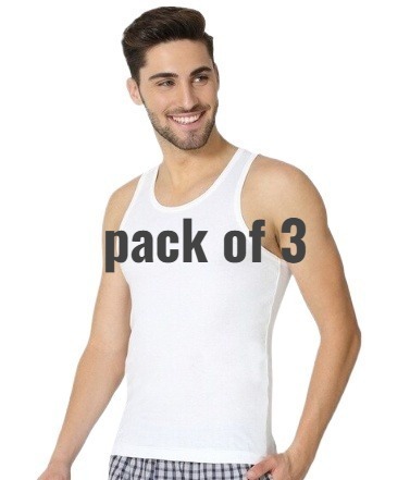 Pack of 3 White Men's Vest (Banyan) β Soft Cotton Sleeveless Undershirt for Daily Wear - Image 2