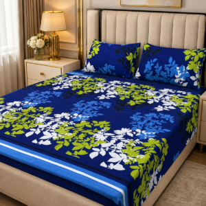3D Crystal Cotton Bedsheet Set Multicoloured Premium Fabric Lifetime Guarantee Includes Bedsheet And Pipping Pillow Covers