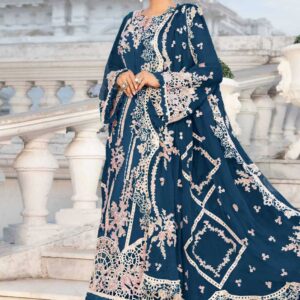 Zarmeen Emaan Luxury Embroidered Shirt Front Back Sleeves Laces Neckline Daman Patch Premium Viscose Trouser Pure Bamber Dupatta