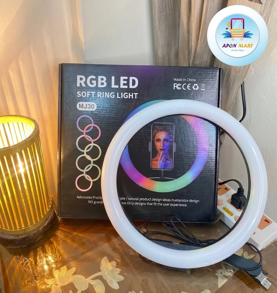 RGB LED Multi Colour Ring Light MJ-30 without stand - Image 3