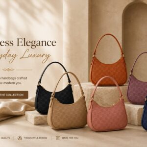 Luna Curve Purse – Elegant Printed Shoulder Handbag for Women