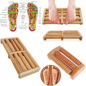 Traditional Wooden Roller Foot Massager Durable Natural Wood Design For Relaxation Stress Relief And Improved Blood Circulation