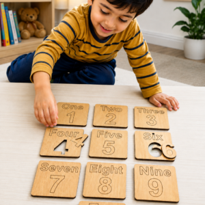 Educational Toy sWooden Number Learning Puzzle Set for Kids 1-10