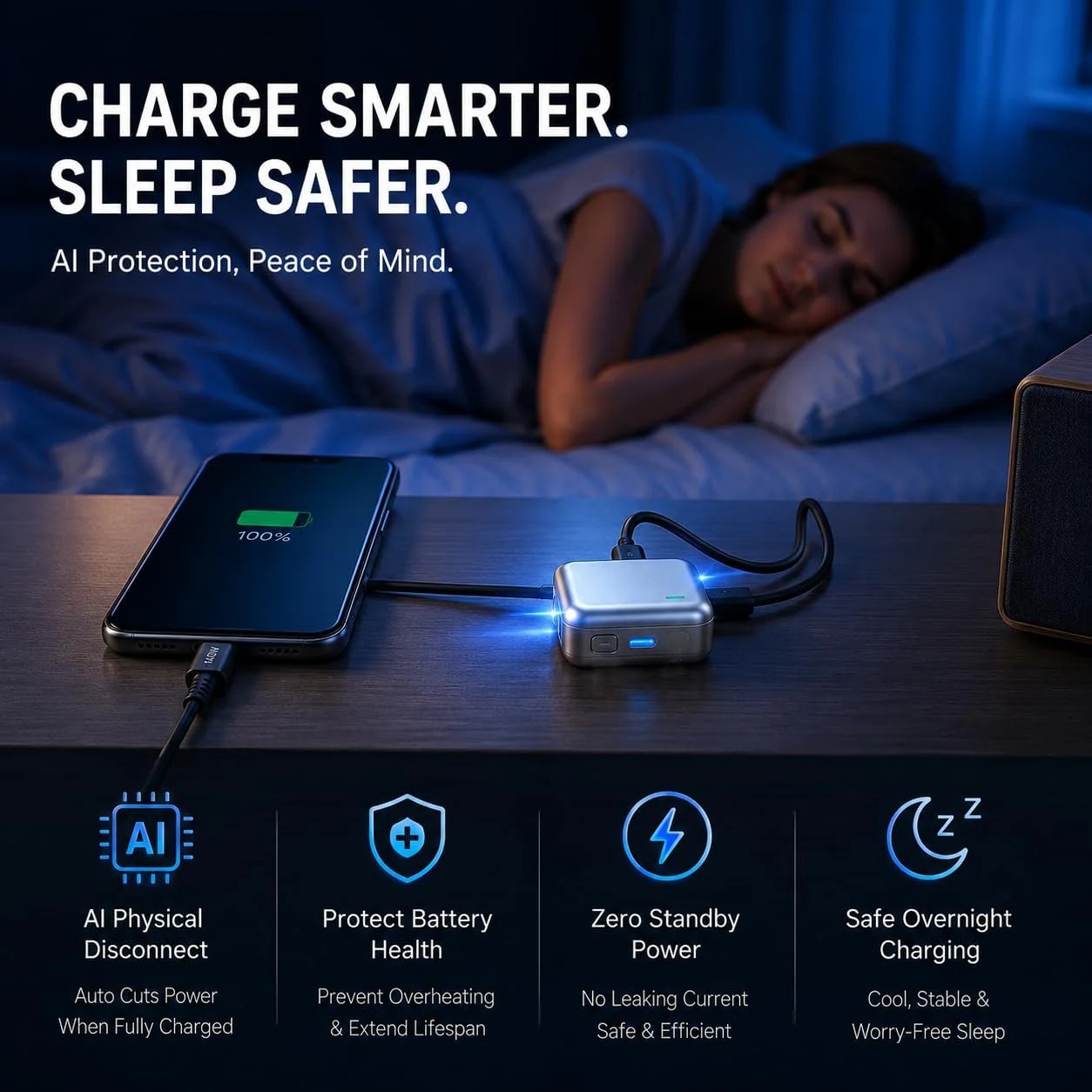 PopGuard 140W Automatic Charging Disconnector | Smart Auto Power Cut-Off Battery Guardian | Fast Charging Protector - Without Box - Image 4