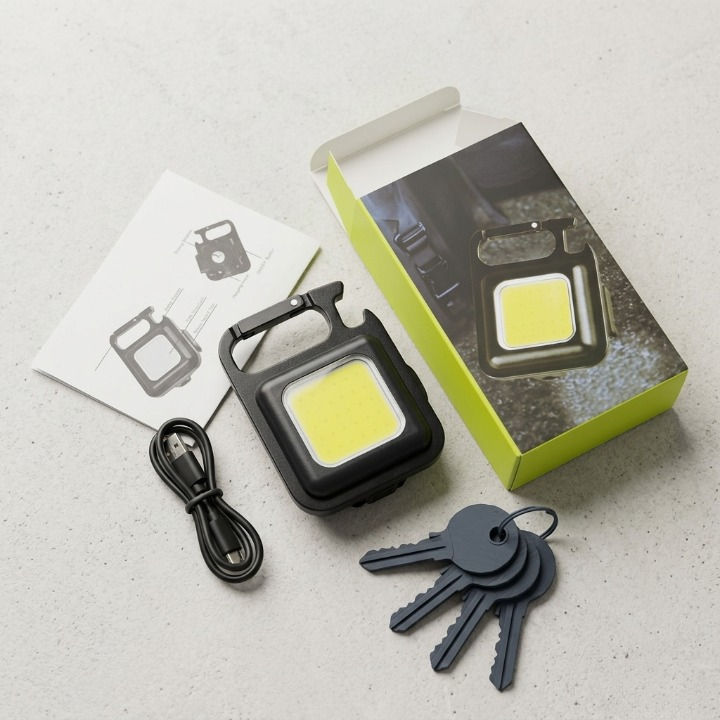 COB Rechargeable Keychain Light โ Ultra Bright Metal Body Emergency Light with Type-C Charging (With Cable) - Image 5
