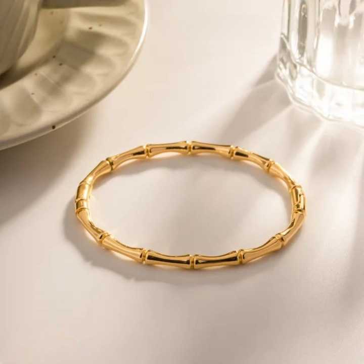 Bamboo Trending Korean Bangle - Jewelry Product Designed For Wrist Wear And Daily Ornament Routine (SKU: QRT-201) - Image 4