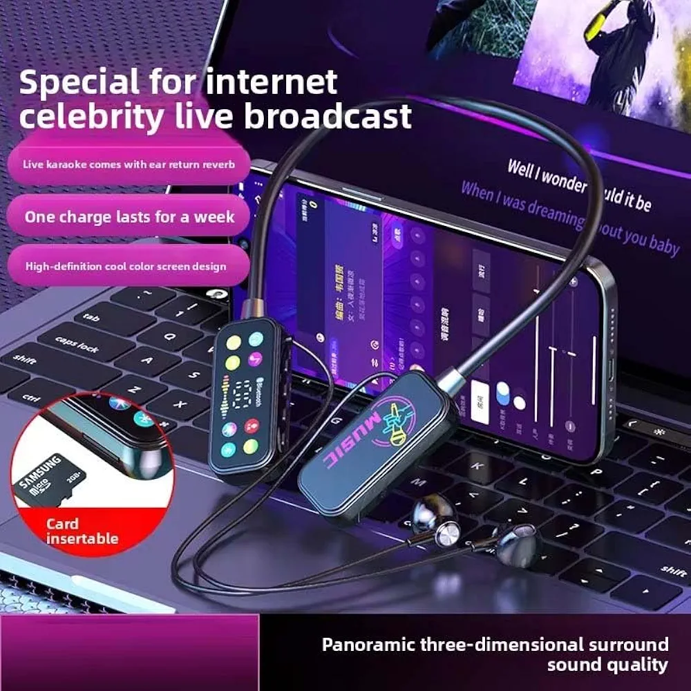 Mf Model YG17 Wireless Neckband Earphones With LED Display - Image 5