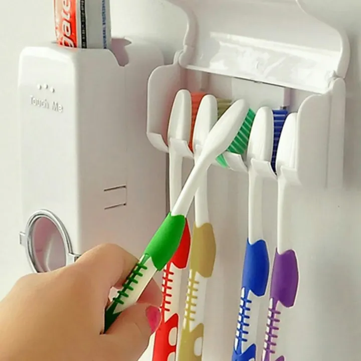 Automatic Toothpaste Dispenser & Toothbrush Holder Set - Image 2
